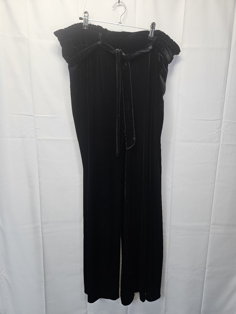 International Concepts Black Velvet Wide Legged Pants NWT